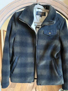 Pendleton Women's Camas Olive Buffalo Plaid Water Resistant Fleece Field Jacket